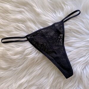 Victoria’s Secret black lace G-string